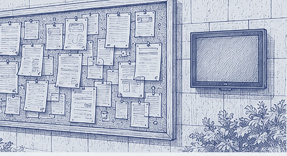 Campus, technical line drawing